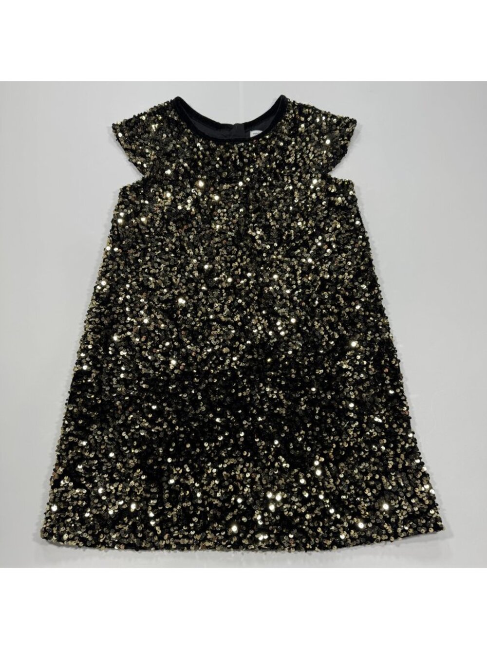 Cupcake & Cashmere Dress Girls 8 Black Polyester Shift Sequin Cap-Sleeve Lined
